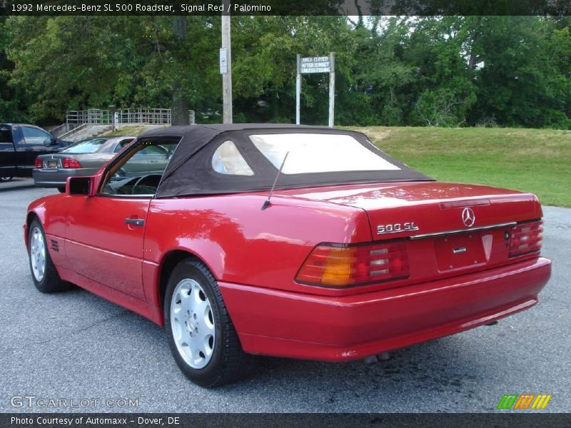 Signal Red / Palomino 1992 Mercedes-Benz SL 500 Roadster