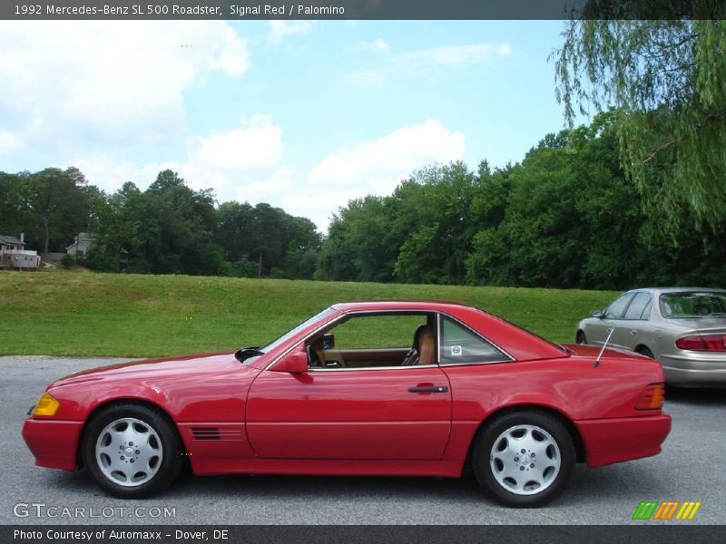 Signal Red / Palomino 1992 Mercedes-Benz SL 500 Roadster