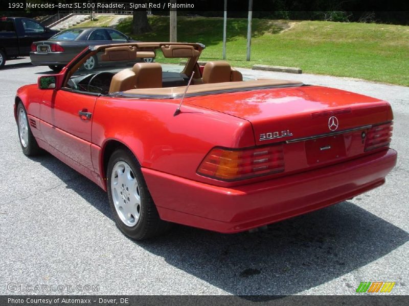 Signal Red / Palomino 1992 Mercedes-Benz SL 500 Roadster