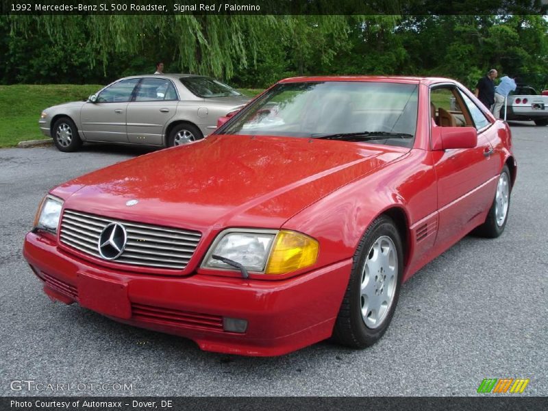 Signal Red / Palomino 1992 Mercedes-Benz SL 500 Roadster