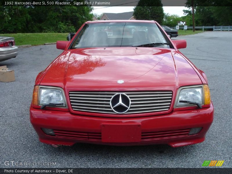 Signal Red / Palomino 1992 Mercedes-Benz SL 500 Roadster