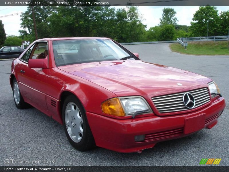 Signal Red / Palomino 1992 Mercedes-Benz SL 500 Roadster