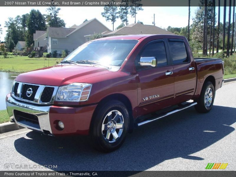 Red Brawn / Graphite Black/Titanium 2007 Nissan Titan LE Crew Cab