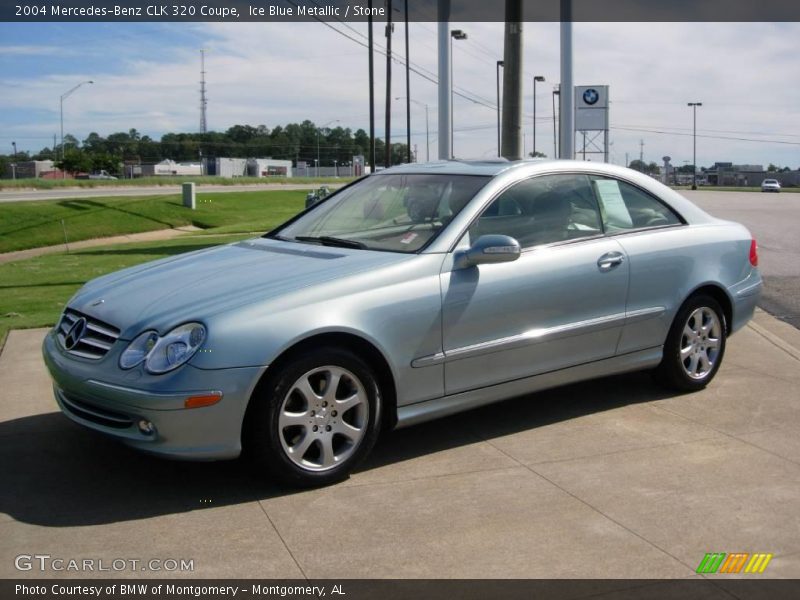 Ice Blue Metallic / Stone 2004 Mercedes-Benz CLK 320 Coupe