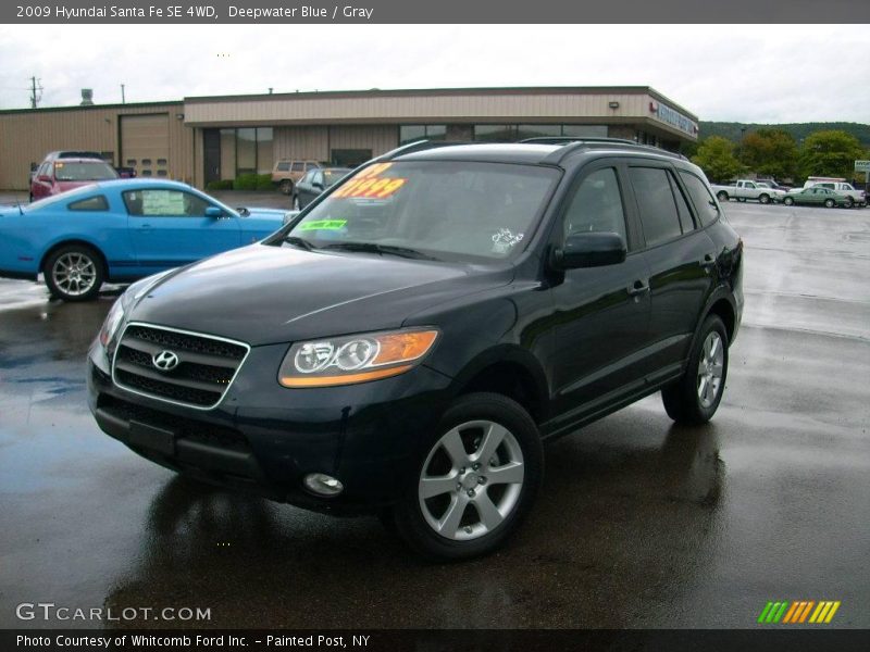 Deepwater Blue / Gray 2009 Hyundai Santa Fe SE 4WD