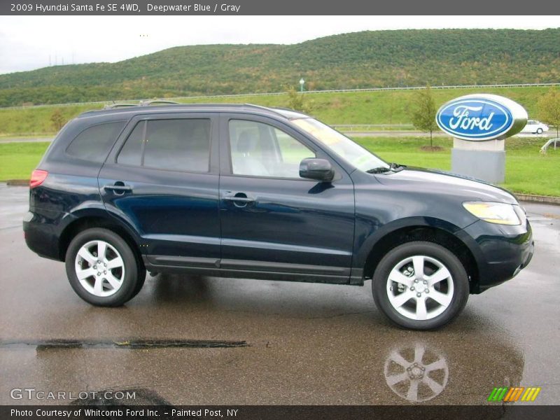 Deepwater Blue / Gray 2009 Hyundai Santa Fe SE 4WD