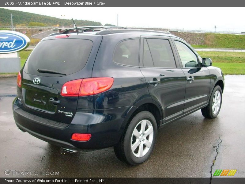 Deepwater Blue / Gray 2009 Hyundai Santa Fe SE 4WD