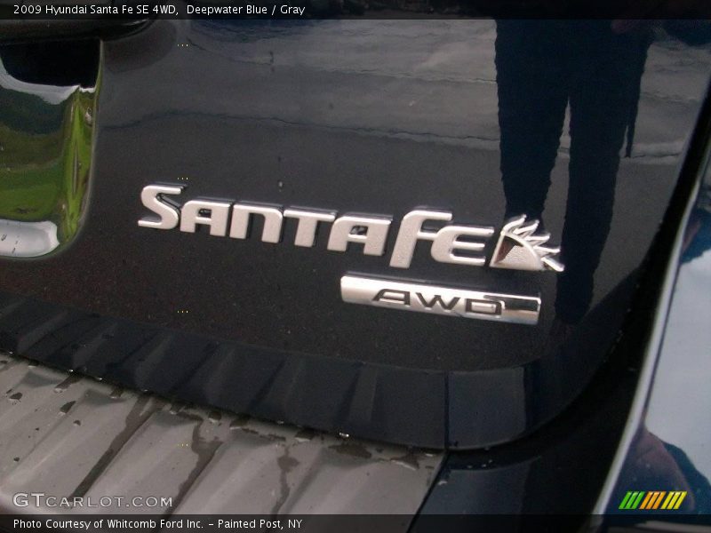 Deepwater Blue / Gray 2009 Hyundai Santa Fe SE 4WD