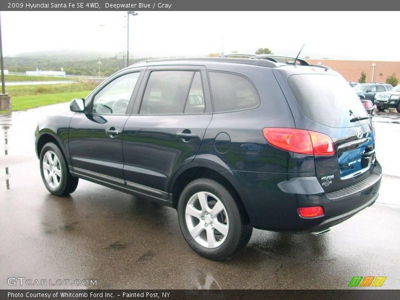 Deepwater Blue / Gray 2009 Hyundai Santa Fe SE 4WD