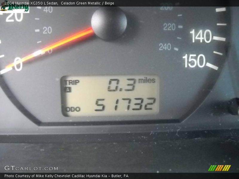 Celadon Green Metallic / Beige 2004 Hyundai XG350 L Sedan