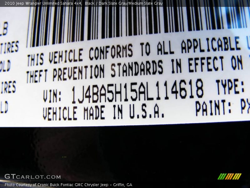 Black / Dark Slate Gray/Medium Slate Gray 2010 Jeep Wrangler Unlimited Sahara 4x4