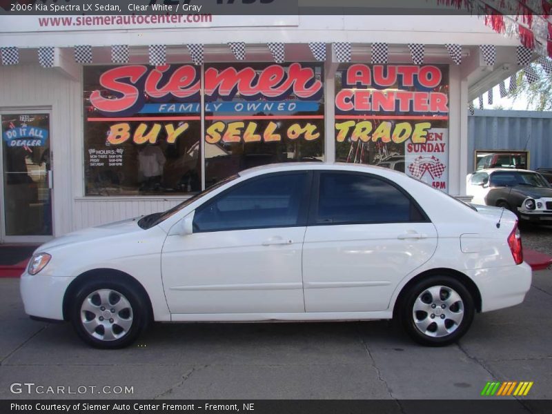 Clear White / Gray 2006 Kia Spectra LX Sedan
