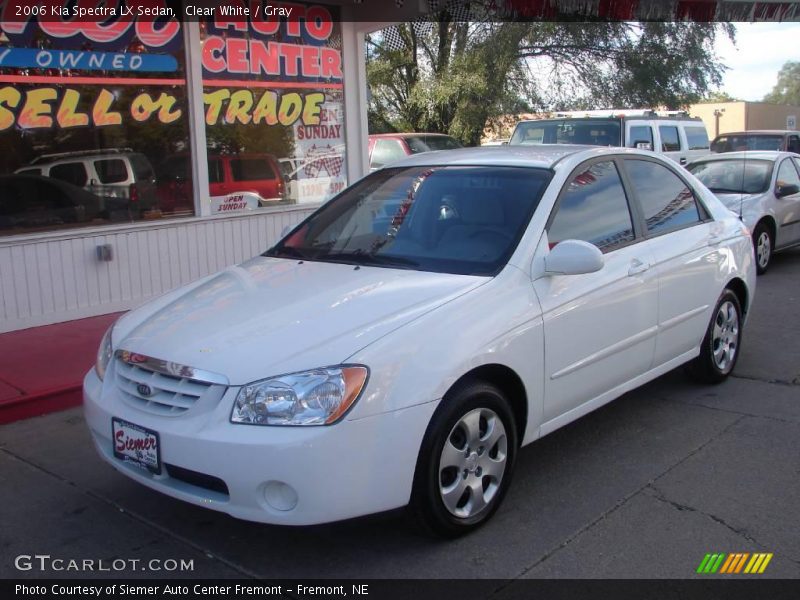 Clear White / Gray 2006 Kia Spectra LX Sedan