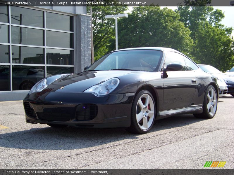 Basalt Black Metallic / Natural Leather Brown 2004 Porsche 911 Carrera 4S Coupe