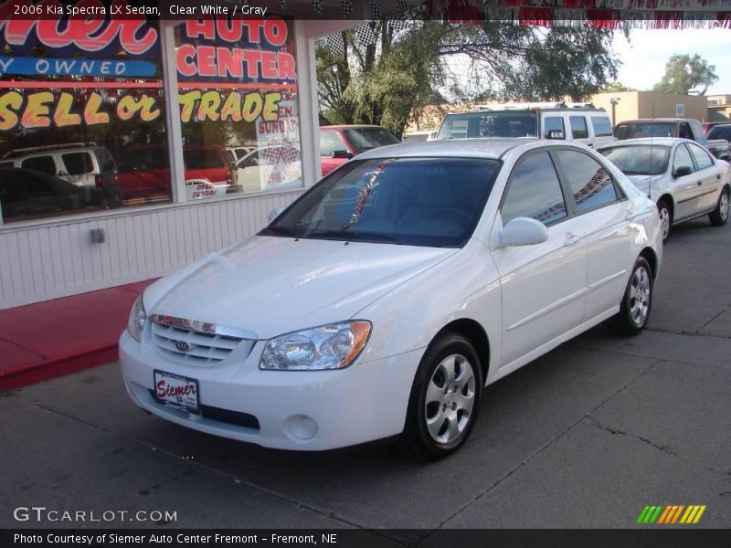 Clear White / Gray 2006 Kia Spectra LX Sedan