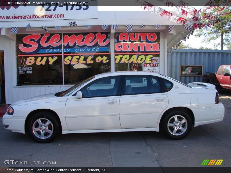 White / Medium Gray 2005 Chevrolet Impala LS