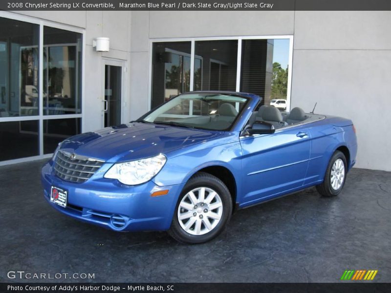 Marathon Blue Pearl / Dark Slate Gray/Light Slate Gray 2008 Chrysler Sebring LX Convertible