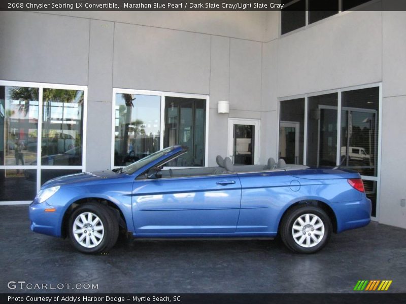Marathon Blue Pearl / Dark Slate Gray/Light Slate Gray 2008 Chrysler Sebring LX Convertible