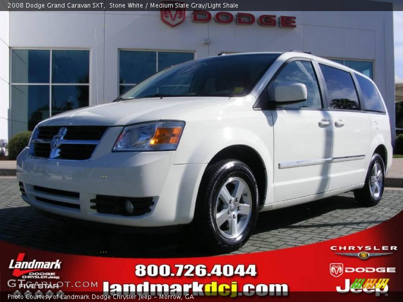 Stone White / Medium Slate Gray/Light Shale 2008 Dodge Grand Caravan SXT