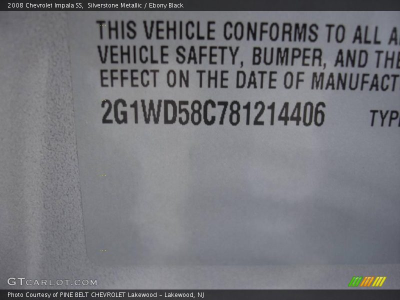 Silverstone Metallic / Ebony Black 2008 Chevrolet Impala SS
