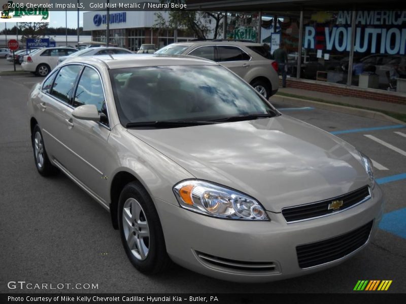 Gold Mist Metallic / Neutral Beige 2008 Chevrolet Impala LS