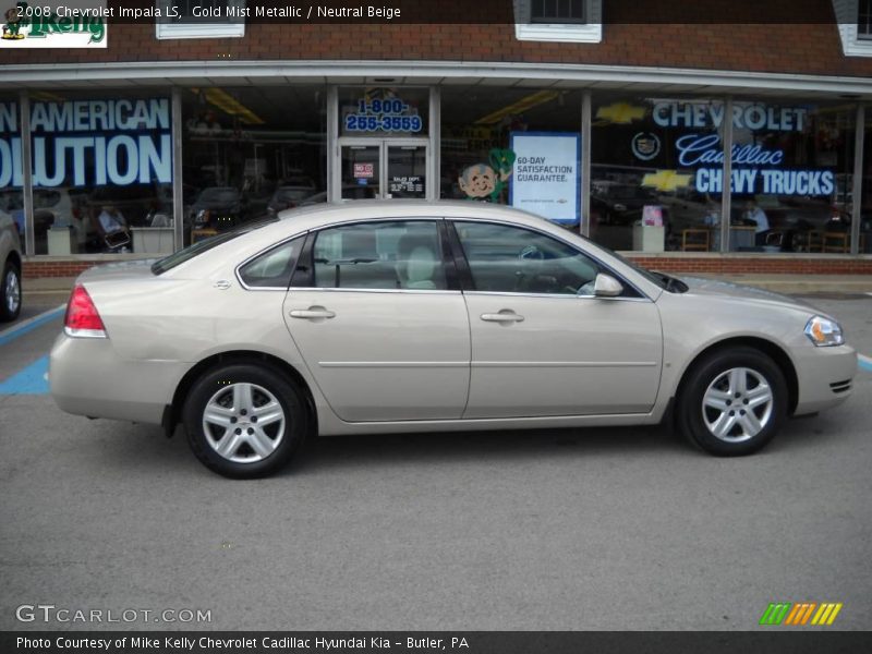 Gold Mist Metallic / Neutral Beige 2008 Chevrolet Impala LS