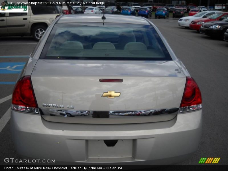 Gold Mist Metallic / Neutral Beige 2008 Chevrolet Impala LS