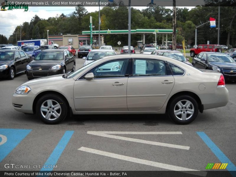 Gold Mist Metallic / Neutral Beige 2008 Chevrolet Impala LS