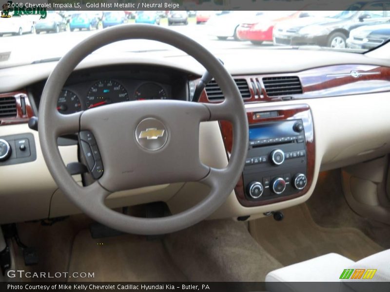 Gold Mist Metallic / Neutral Beige 2008 Chevrolet Impala LS