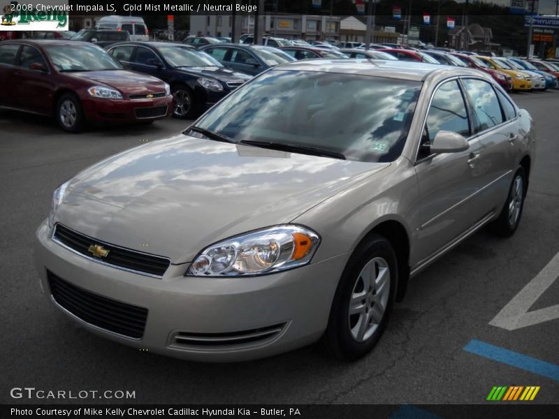 Gold Mist Metallic / Neutral Beige 2008 Chevrolet Impala LS