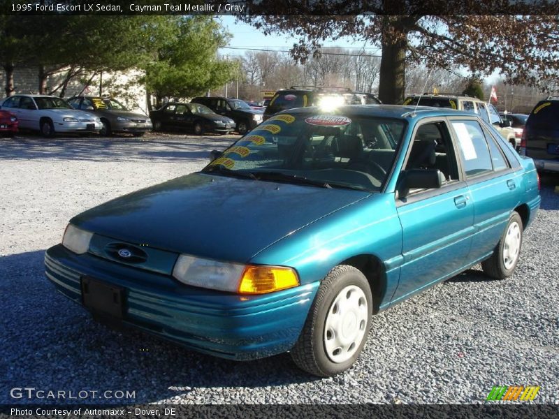 Cayman Teal Metallic / Gray 1995 Ford Escort LX Sedan