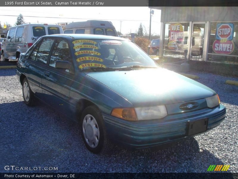 Cayman Teal Metallic / Gray 1995 Ford Escort LX Sedan