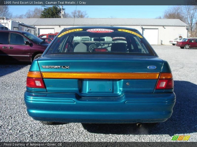 Cayman Teal Metallic / Gray 1995 Ford Escort LX Sedan
