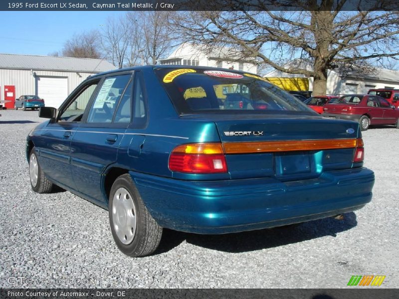 Cayman Teal Metallic / Gray 1995 Ford Escort LX Sedan
