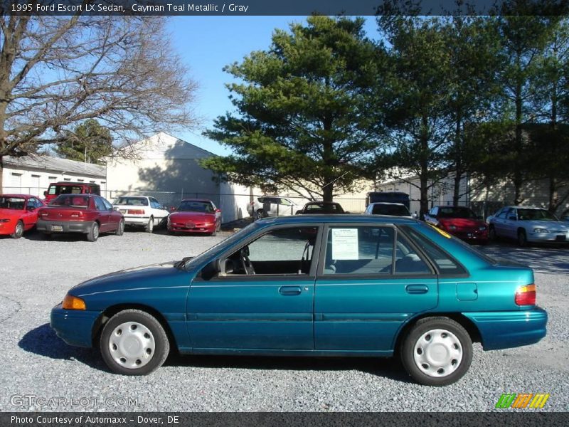 Cayman Teal Metallic / Gray 1995 Ford Escort LX Sedan