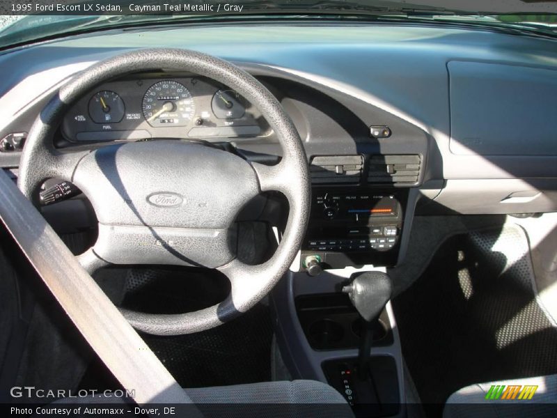 Cayman Teal Metallic / Gray 1995 Ford Escort LX Sedan