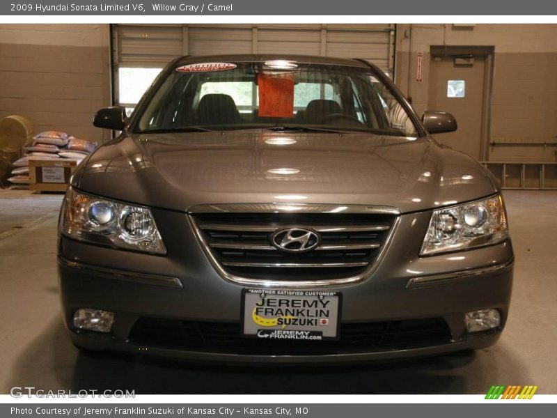 Willow Gray / Camel 2009 Hyundai Sonata Limited V6