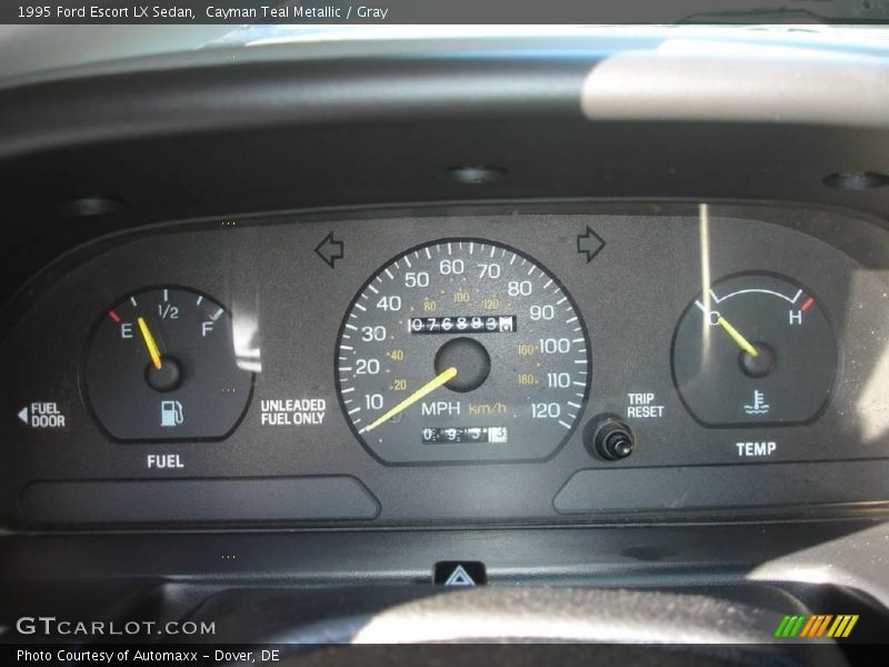 Cayman Teal Metallic / Gray 1995 Ford Escort LX Sedan