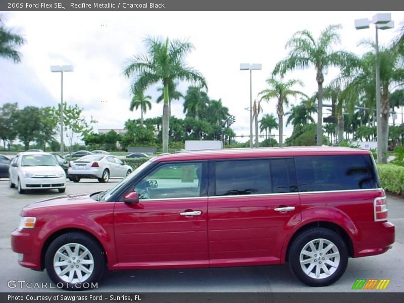 Redfire Metallic / Charcoal Black 2009 Ford Flex SEL
