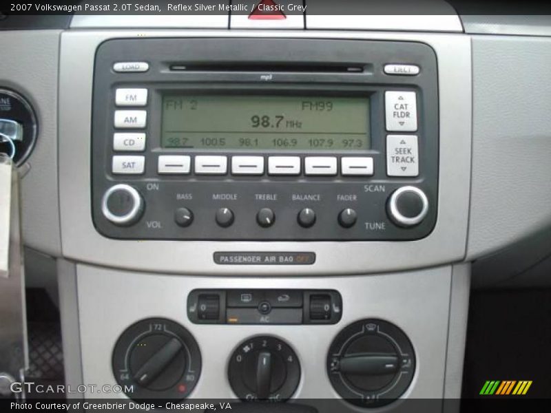 Reflex Silver Metallic / Classic Grey 2007 Volkswagen Passat 2.0T Sedan