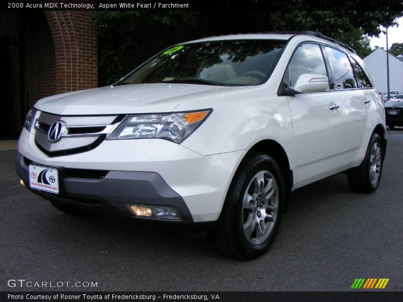 Aspen White Pearl / Parchment 2008 Acura MDX Technology