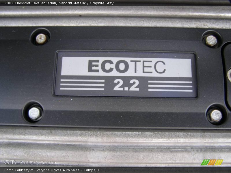 Sandrift Metallic / Graphite Gray 2003 Chevrolet Cavalier Sedan