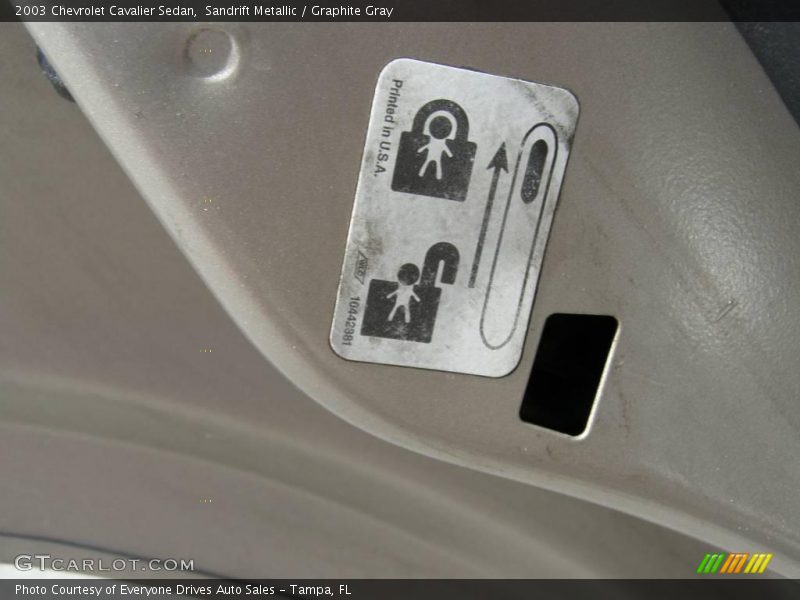 Sandrift Metallic / Graphite Gray 2003 Chevrolet Cavalier Sedan