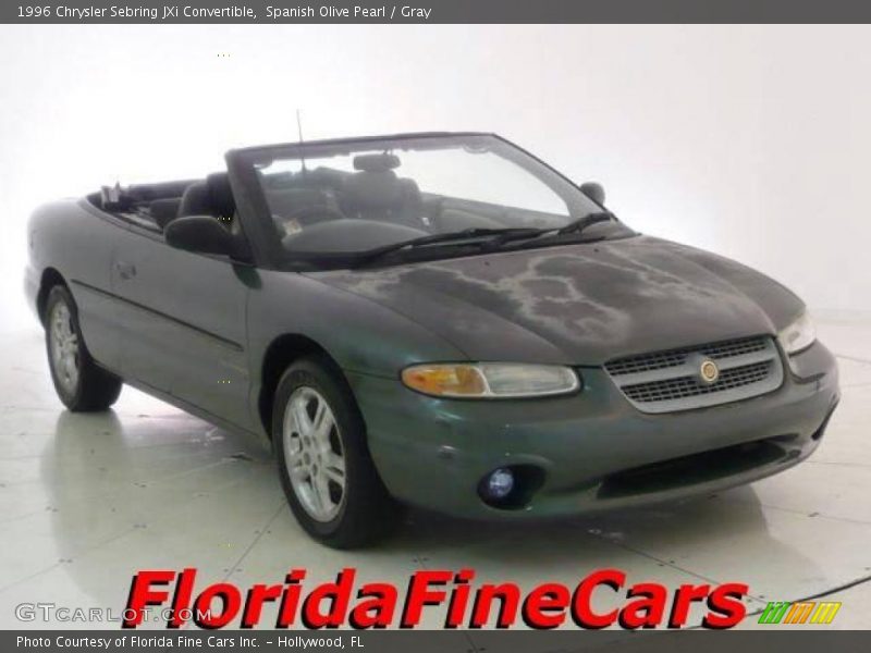 Spanish Olive Pearl / Gray 1996 Chrysler Sebring JXi Convertible
