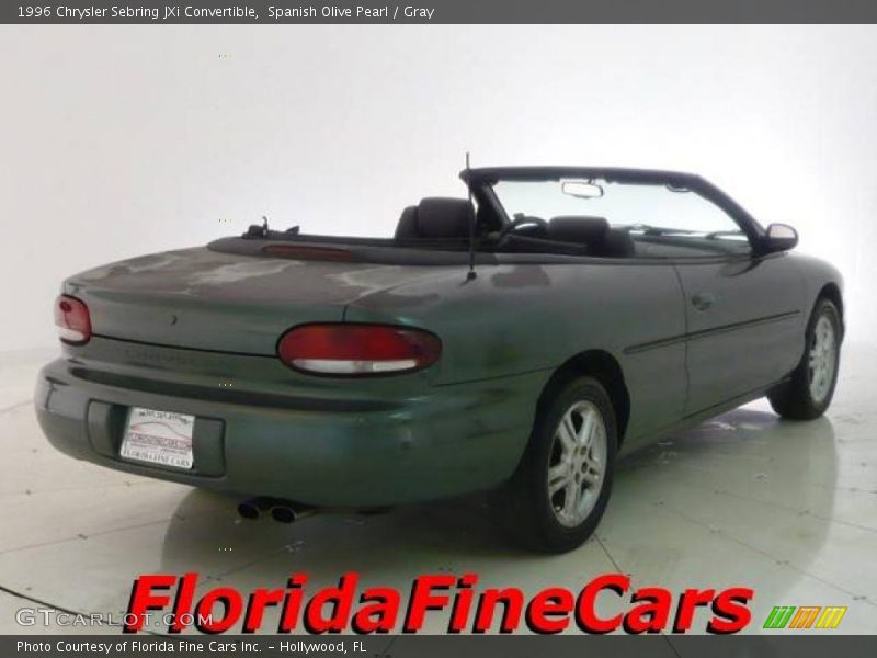 Spanish Olive Pearl / Gray 1996 Chrysler Sebring JXi Convertible