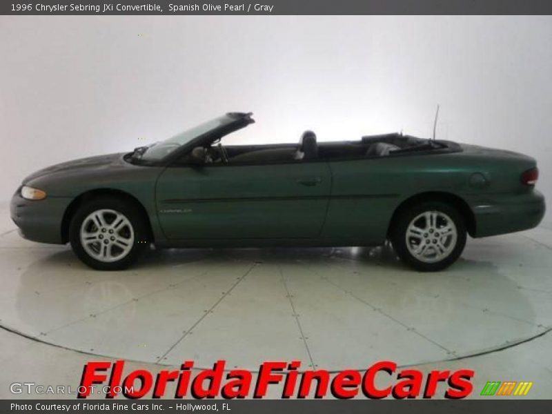 Spanish Olive Pearl / Gray 1996 Chrysler Sebring JXi Convertible