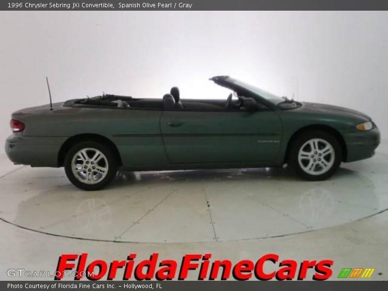Spanish Olive Pearl / Gray 1996 Chrysler Sebring JXi Convertible