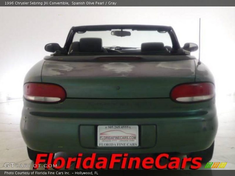 Spanish Olive Pearl / Gray 1996 Chrysler Sebring JXi Convertible