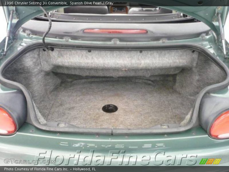 Spanish Olive Pearl / Gray 1996 Chrysler Sebring JXi Convertible
