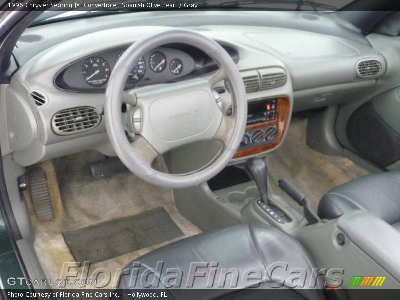 Spanish Olive Pearl / Gray 1996 Chrysler Sebring JXi Convertible